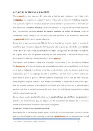 Definición De Secuencia Didáctica