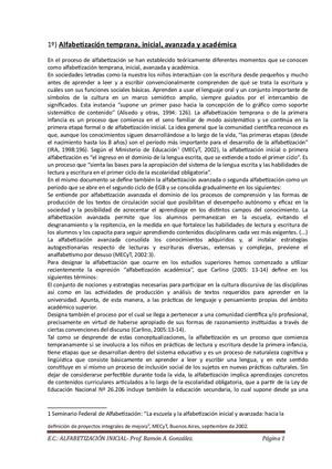 4º) Alfabetización Temprana