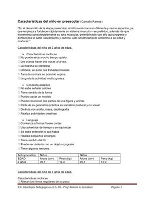 Características Del Niño En Preescolar (1)