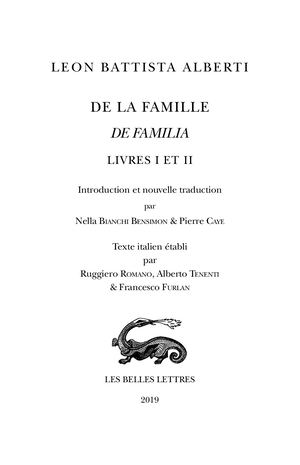 Extrait : Alberti - De La Famille