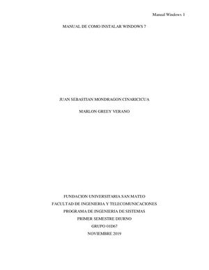 Manual De Como Instalar Windows 7