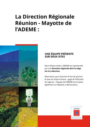 Présentation de la Direction Régionale Réunion - Mayotte de l’ADEME