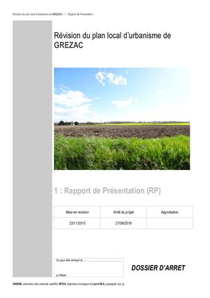 PLU Grézac Piece 1 Rapport de presentationsentation
