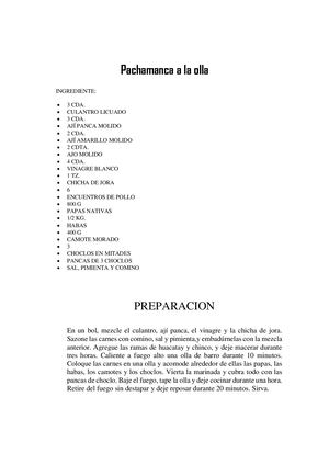 Pachamanca A La Olla