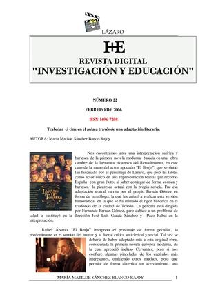 Sobre la película Lazarillo