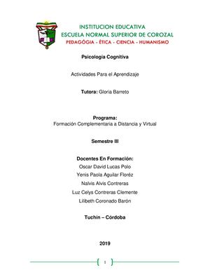 Actividades Psicología Cognitiva