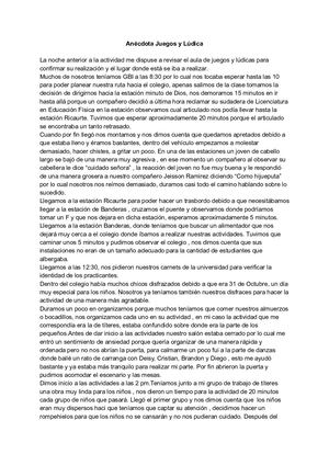 Anécdota Juegos Y Lúdicas