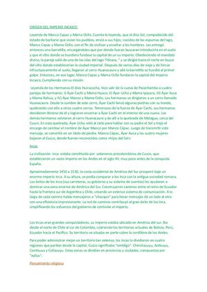 Origen Del Imperio Incaico Docx Final Incas 1111111111111111111111111111111111111111111