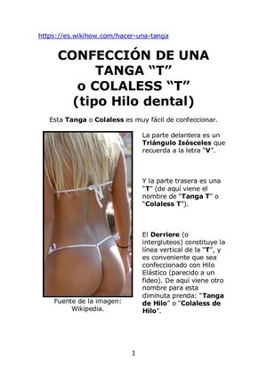 Tanga Colaless Estilo T o Hilo Dental WH