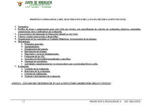 C) Propuesta Pedagógica Infantil