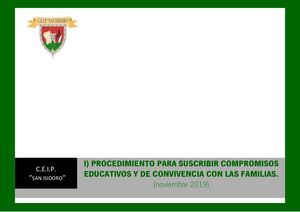 I) El Procedimiento Para Suscribir Compromisos Educativos Y De Convivencia Con Las Familias 19 20