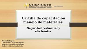 Cartilla De Capacitación Manejo De Materiales