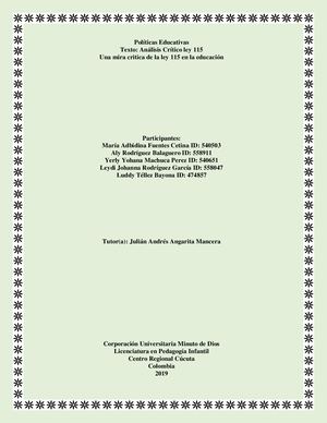 Análisis Crítico Ley 115