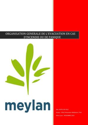 Organisation générale de l'évacuation en cas d'incendie ou de panique