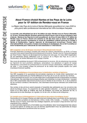 Communique Presse Rendez Vous En France 2020