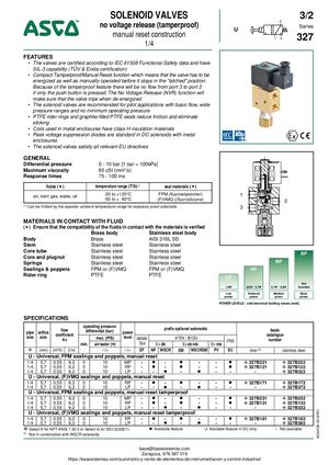 VALVULA SOLENOIDE SERIE 327 ASCO