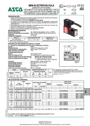 MINI ELECTROVALVULA SERIE 302 ASCO