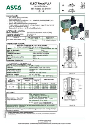 ELECTROVALVULA SERIE 262 ASCO