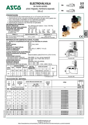 ELECTROVALVULA SERIE 238 ASCO