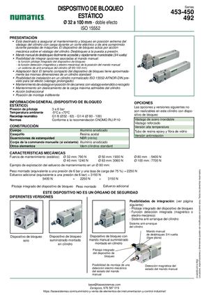 BLOQUEADOR DE VASTAGO ESTATICO NUMATICS SERIE 453