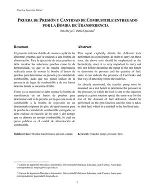 Prueba De Bomba De Transferencia Diésel