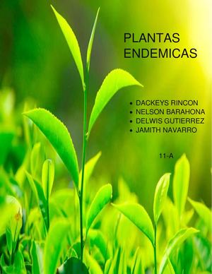 Las Plantas Endémicas