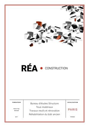 Plaquette commerciale Rea Construction