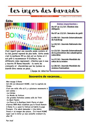 Les infos des bavards n°19 Octobre 2019