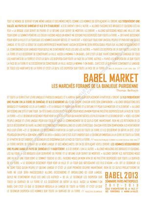 Babel Market - les marchés forains dans la banlieue parisienne