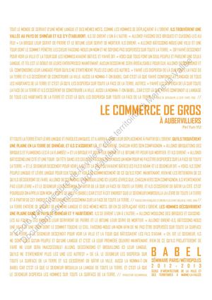 Le commerce de gros à Aubervilliers