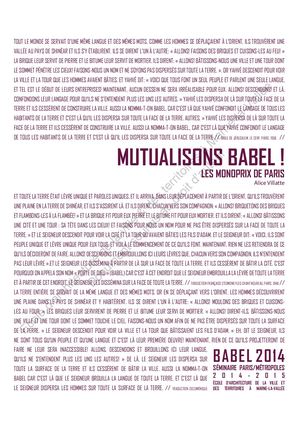 Mutualisons Babel - Les monoprix de Paris