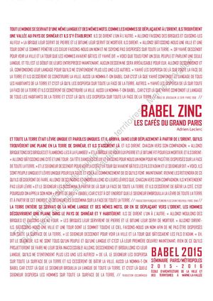 Babel zinc - Les cafés du Grand Paris
