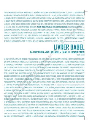 Livrer Babel - la livraison instantanée dans le Grand Paris