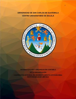 Organizacion Y Sistematizacion - Sistematizacion en una Cooperativa