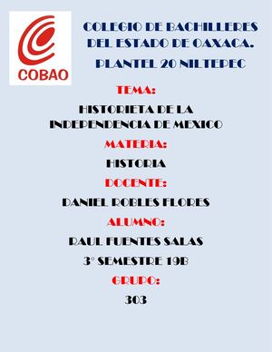 Historieta Independencia De Mexico