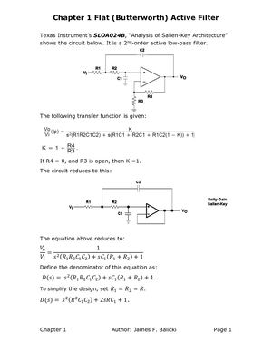 LP Flat (Butterworth) Filter2019