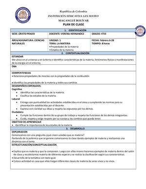 PLAN DE CLASE NATURALES 4 VERENA HDZ