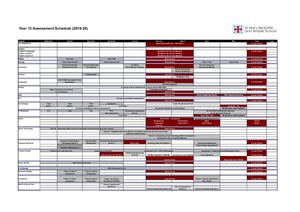 Y13 Assessment Schedule 2019 20
