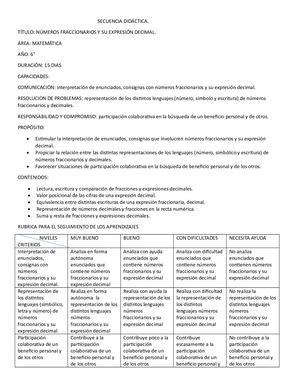 Secuencia Didactica De Matematica