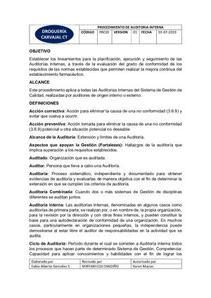 1 6. Procedimiento De Auditoria Interna