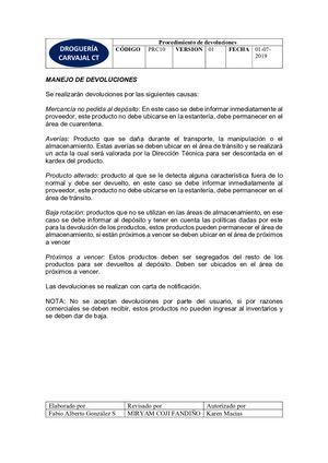 1 14. Procedimiento De Devoluciones