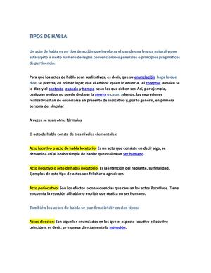 Tipos De Habla