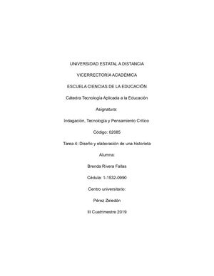 Tarea 4 Diseño Y Elaboración De Una Historieta, Brenda R