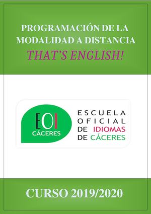 Programacion Ingles Distancia Curso 2019-2020