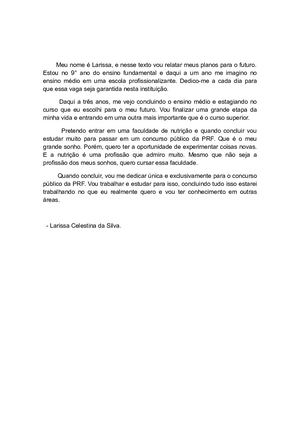 Meu Projeto De Vida Larissa Celestina