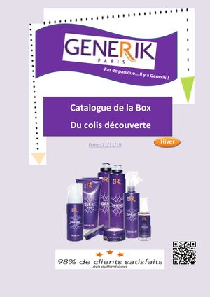 Catalogue Du Colis Découverte Générik