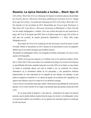 Reseña de COD 3