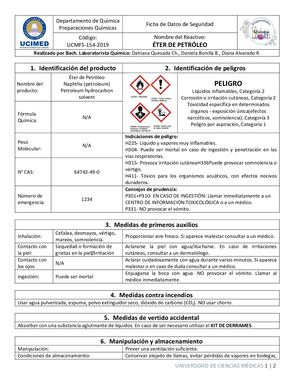 Éter Petróleo 35 60° C (40°-60°).