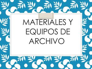 Materiales Archivar