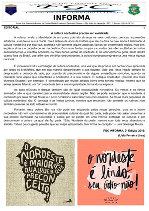 JORNAL ESCOLAR  FGC INFORMA - 10ª EDIÇÃO
